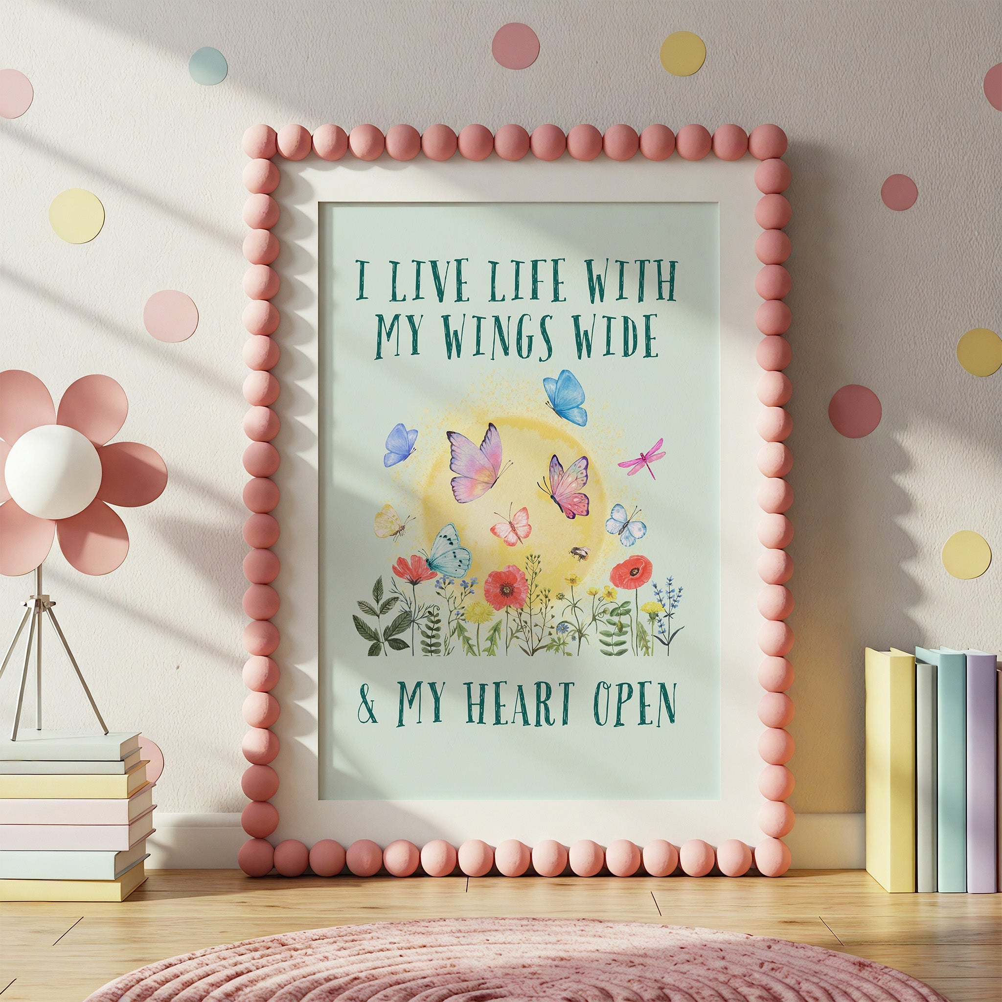Butterflies | Kids Affirmation Poster | Dog Lover Gift by Nest & Nova