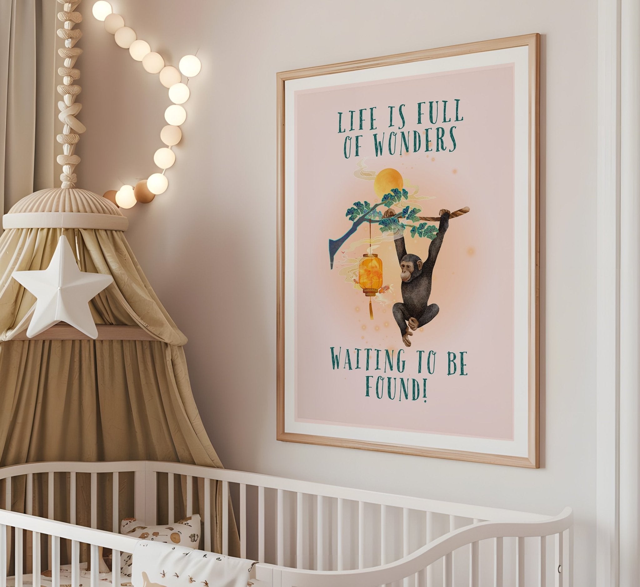 Chimpanzee | Kids Positive Wall Art Print | Dog Lover Gift by Nest & Nova