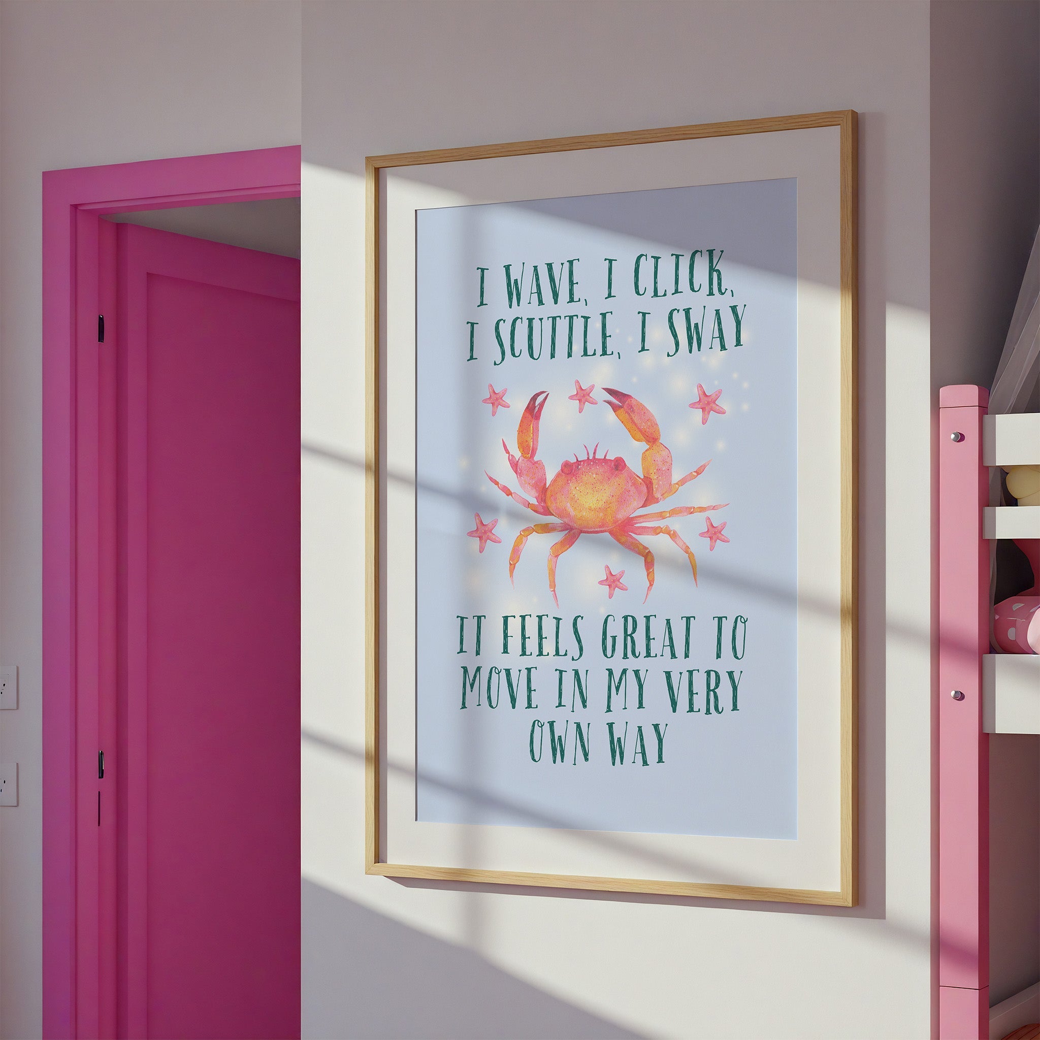 Crab | Kids Positive Wall Art Print | Dog Lover Gift by Nest & Nova