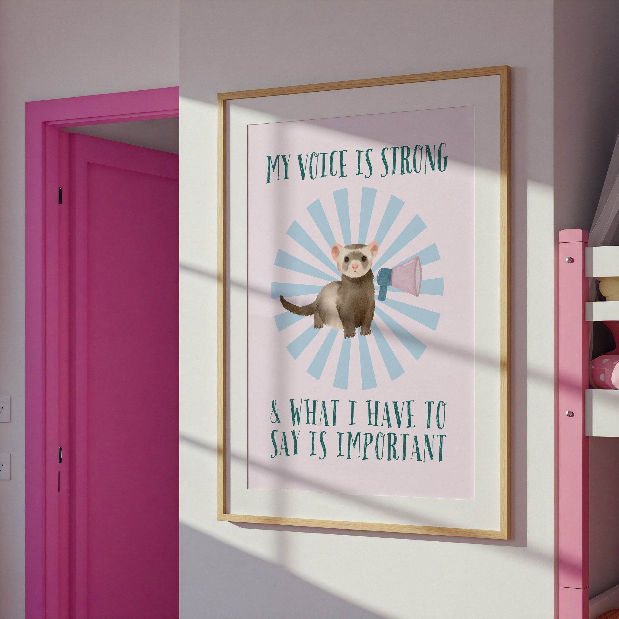 Ferret | Kids Affirmation Poster | Dog Lover Gift by Nest & Nova