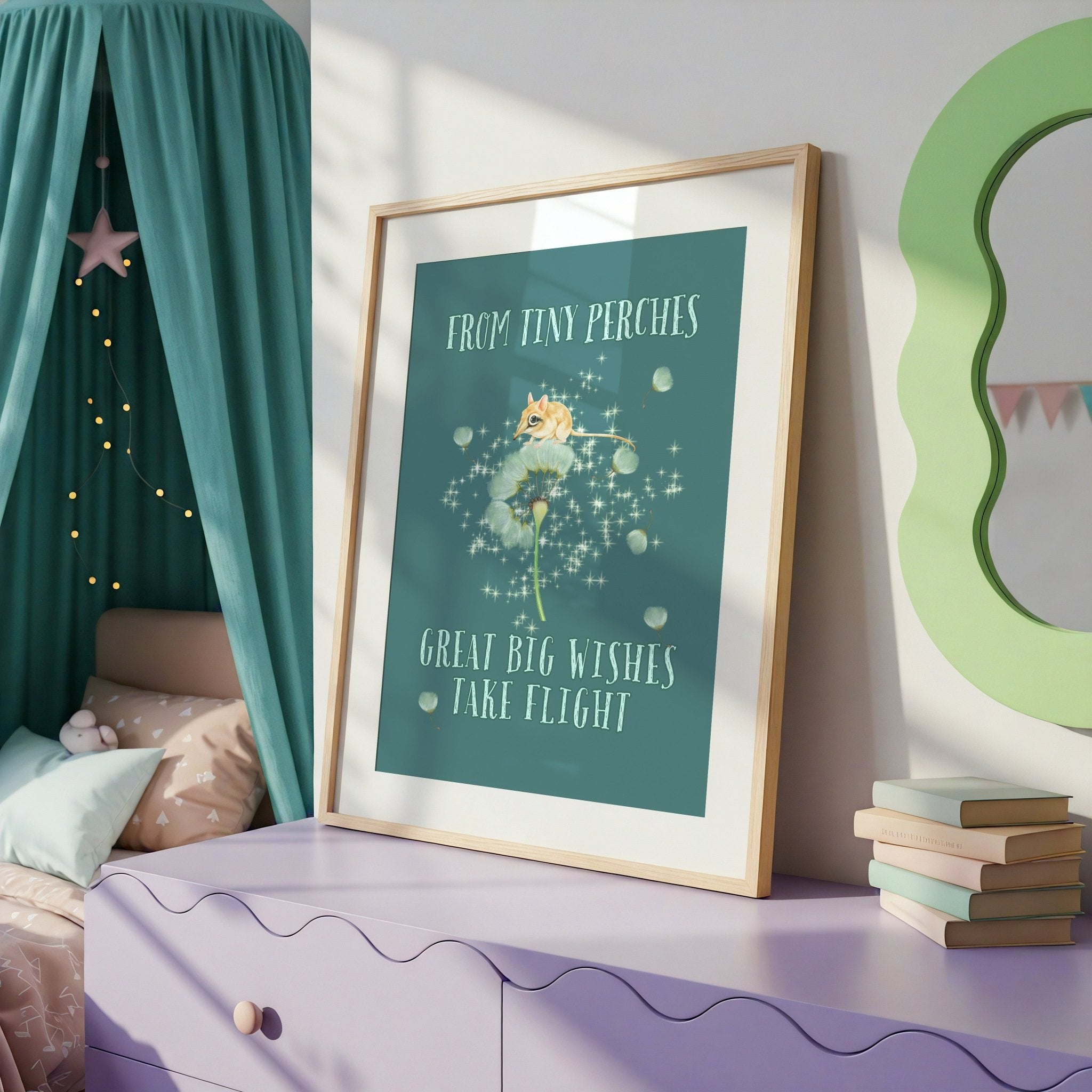 Field Mouse Affirmation Poster | Kids Wall Art Print | Dog Lover Gift by Nest & Nova