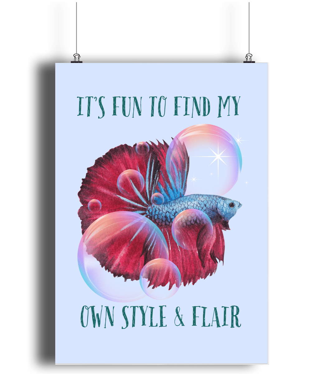 Fish | Kids Positive Wall Art Print | Dog Lover Gift by Nest & Nova