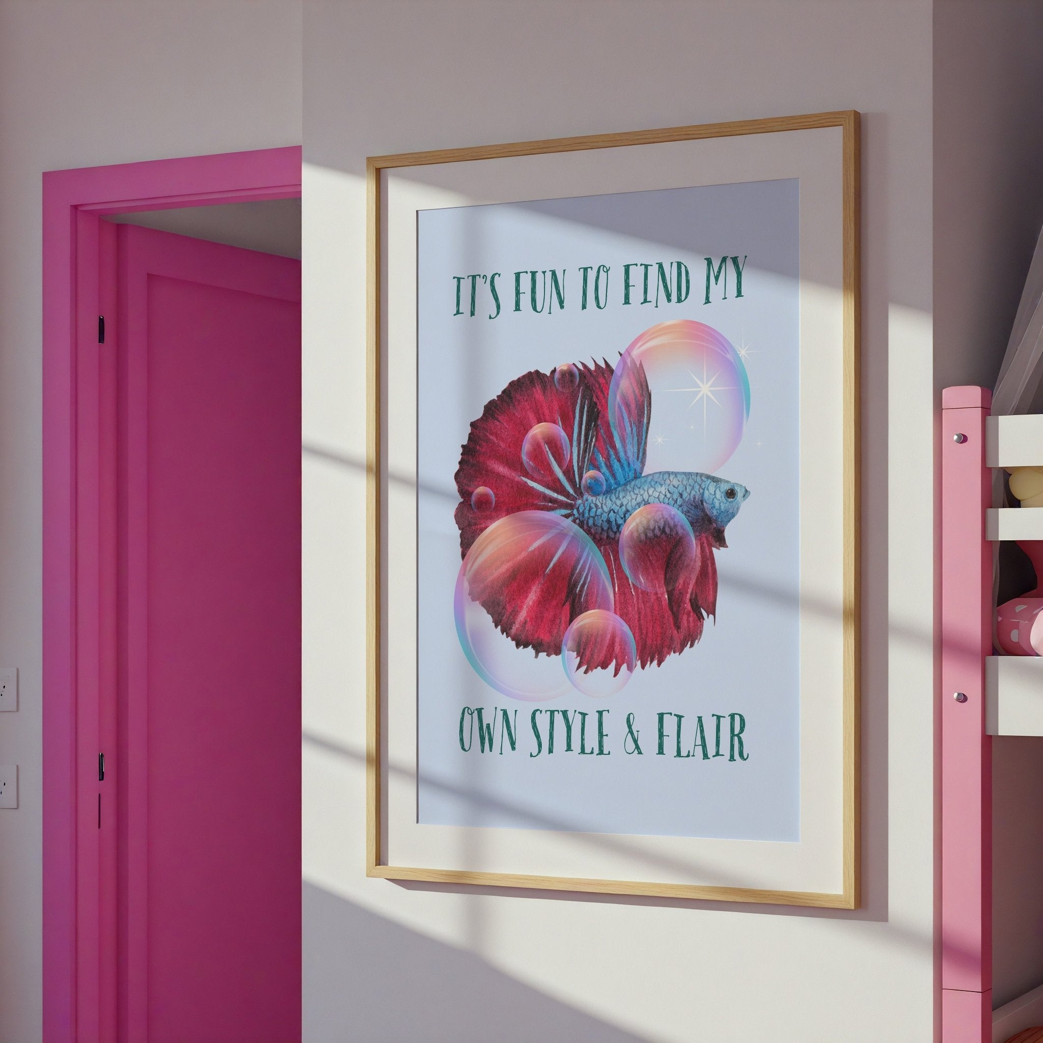 Fish | Kids Positive Wall Art Print | Dog Lover Gift by Nest & Nova