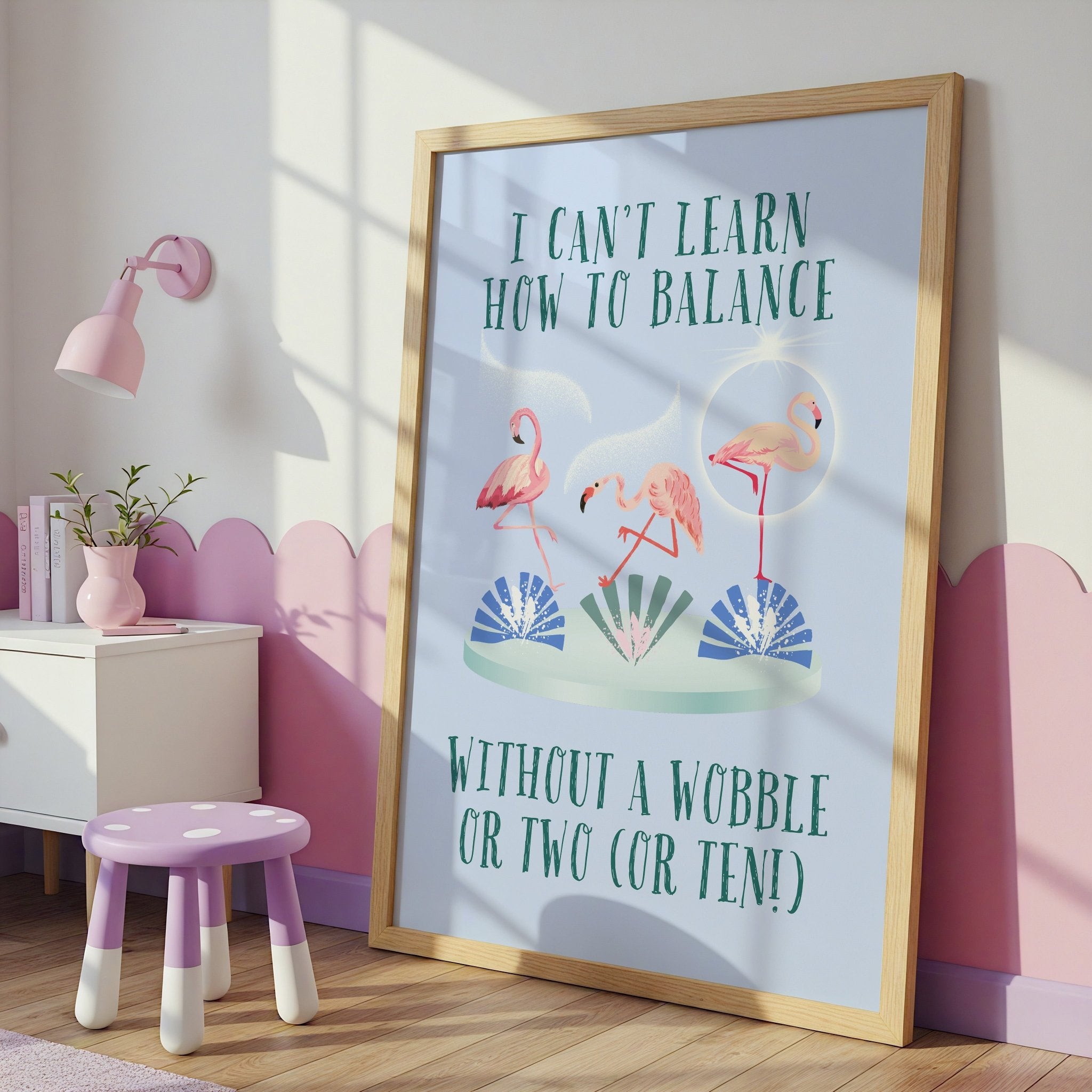 Flamingo | Kids Positive Wall Art Print | Dog Lover Gift by Nest & Nova