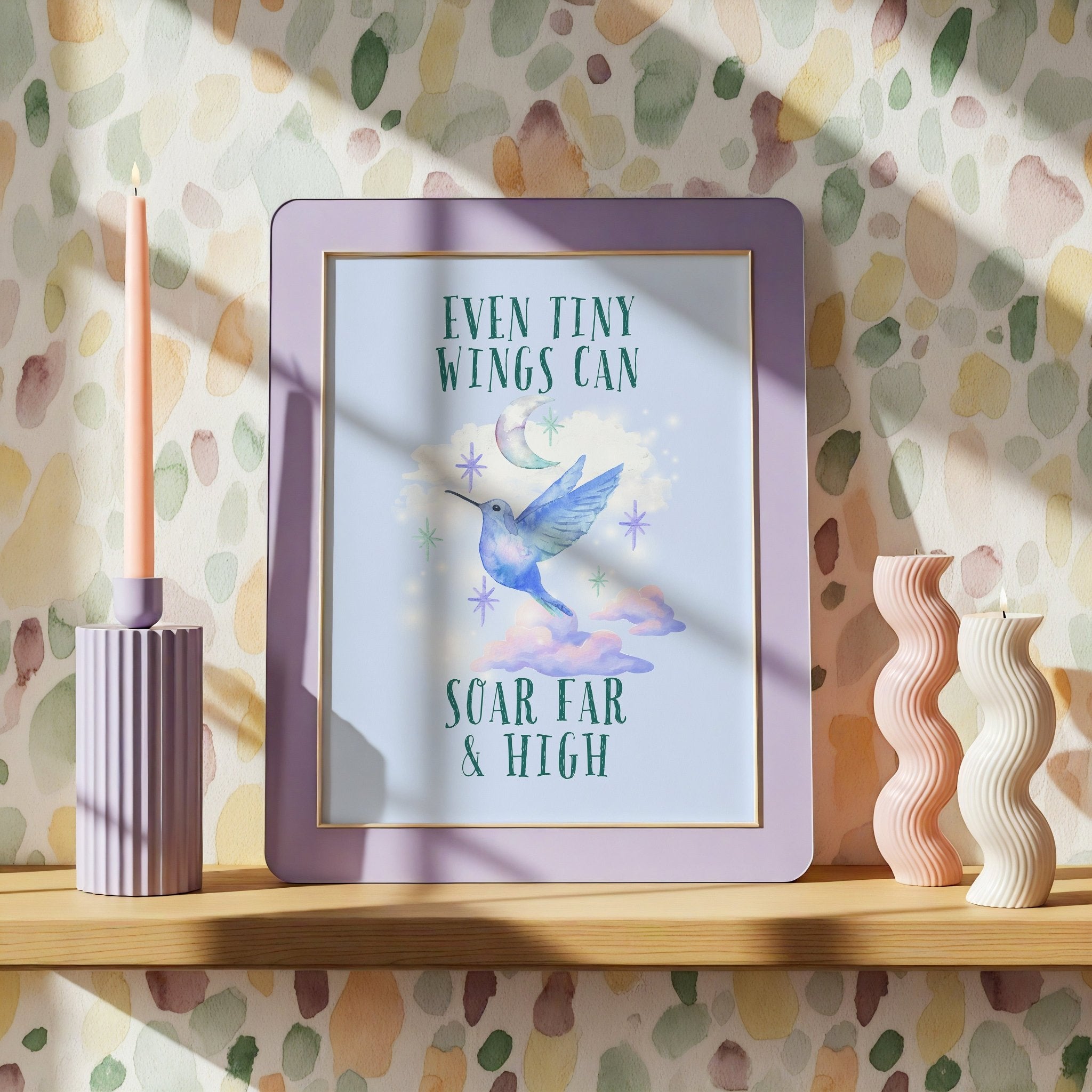 Hummingbird | Kids Affirmation Poster | Dog Lover Gift by Nest & Nova