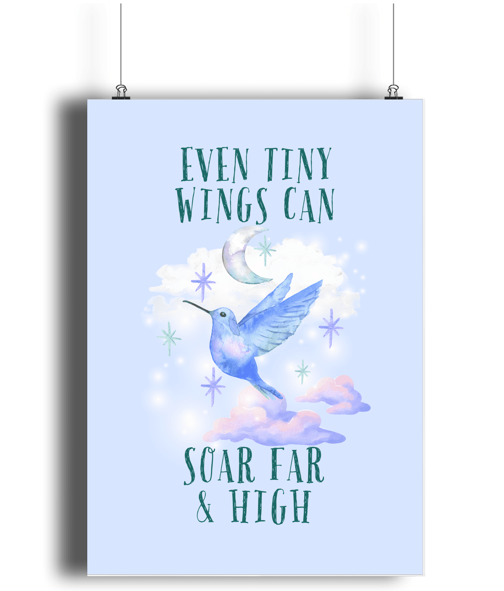 Hummingbird | Kids Positive Wall Art Print | Dog Lover Gift by Nest & Nova