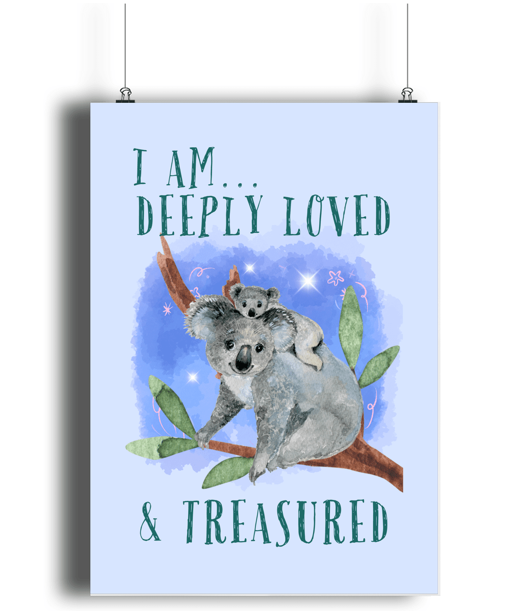 Koalas Blue | Kids Positive Wall Art Print | Dog Lover Gift by Nest & Nova
