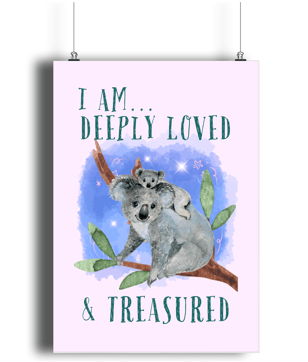 Koalas Pink | Kids Positive Wall Art Print | Dog Lover Gift by Nest & Nova