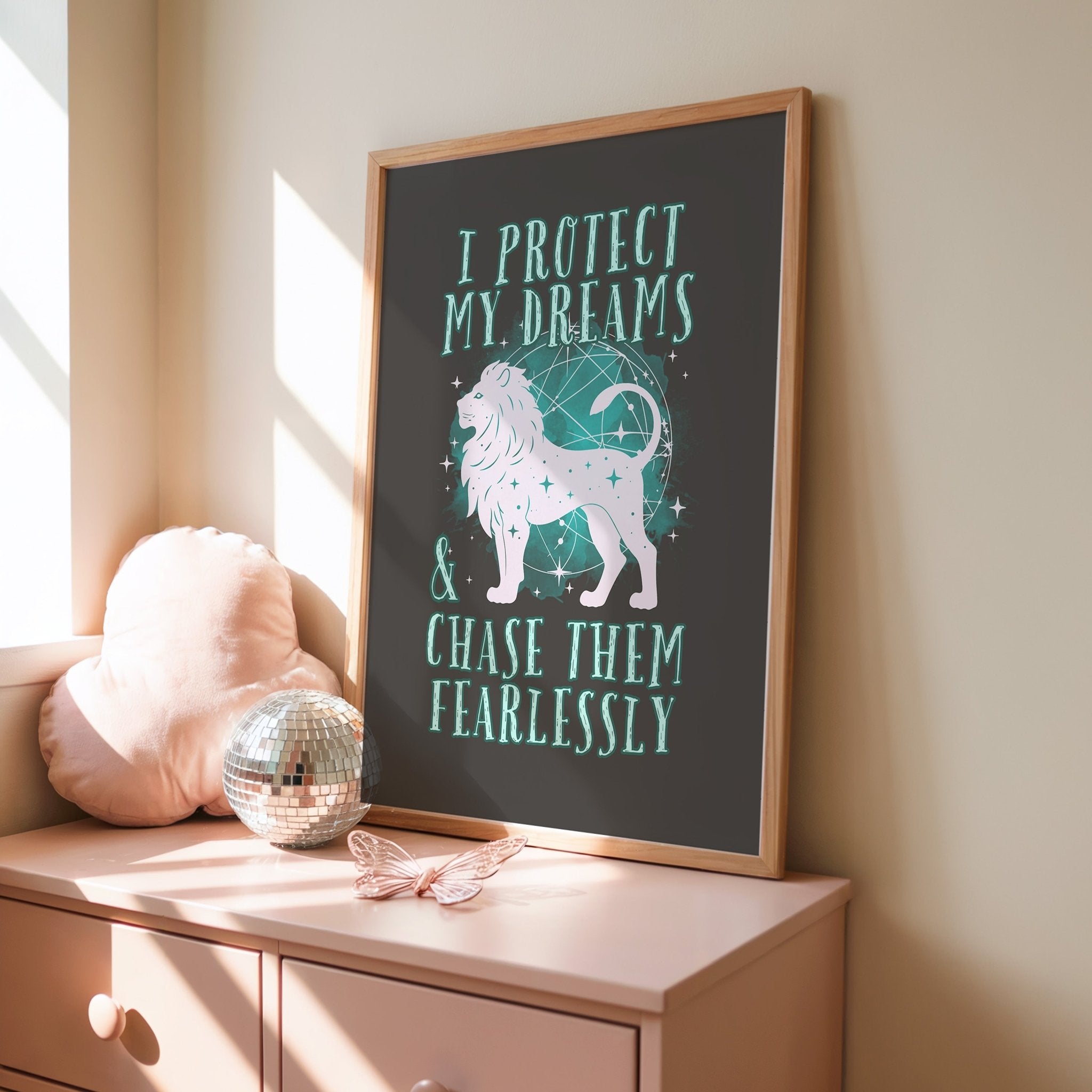 Lion | Kids Positive Wall Art Print | Dog Lover Gift by Nest & Nova