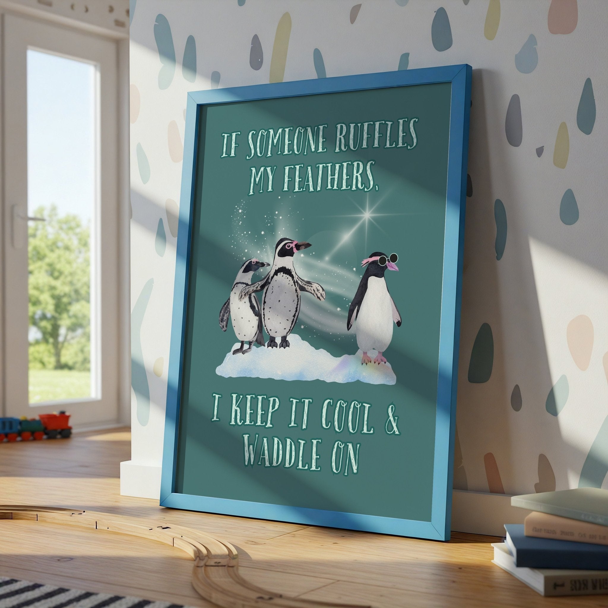 Penguins | Kids Affirmation Poster | Dog Lover Gift by Nest & Nova