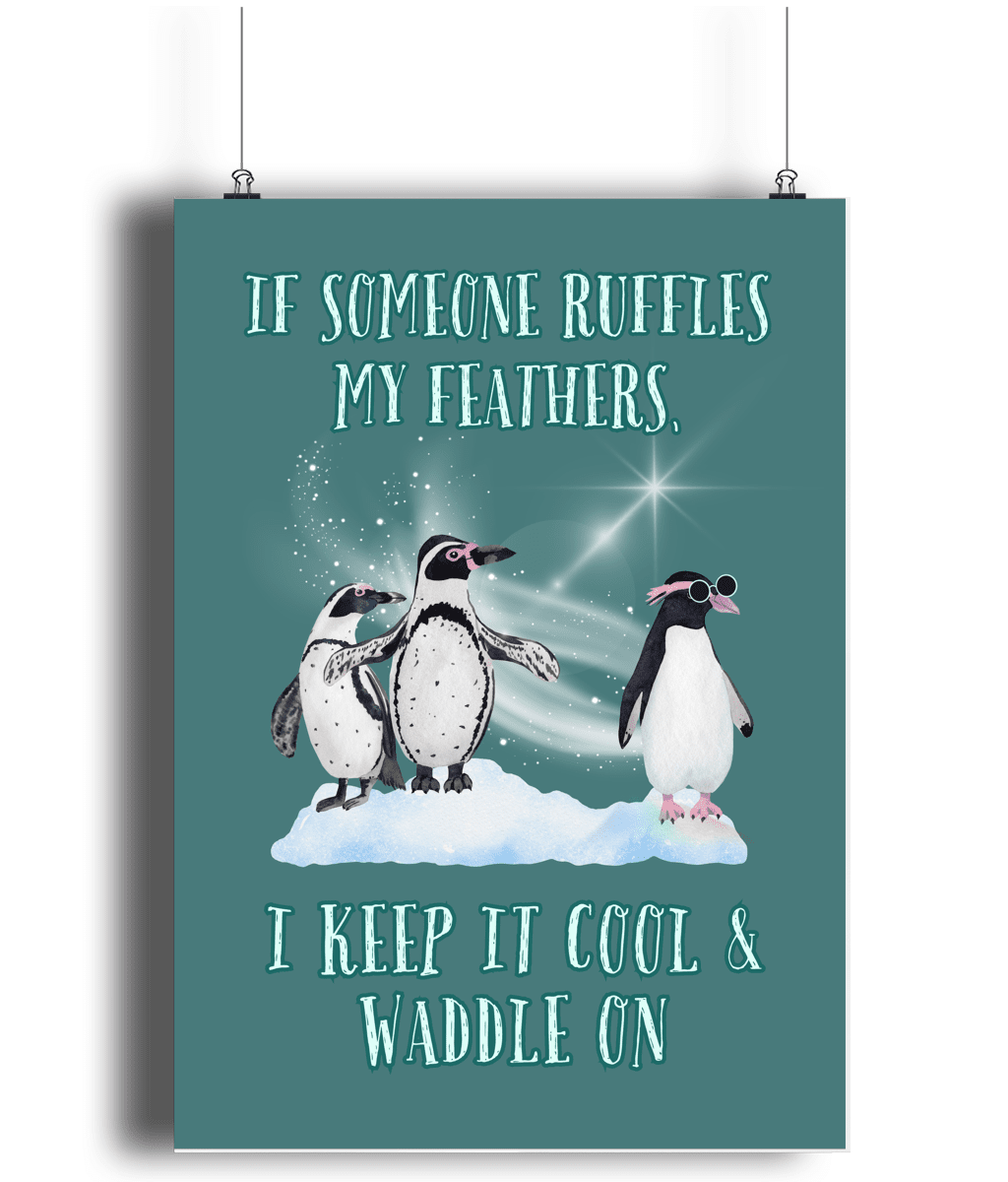 Penguins | Kids Positive Wall Art Print | Dog Lover Gift by Nest & Nova