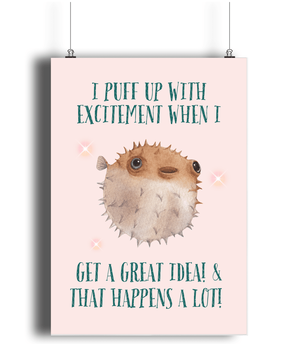 Pufferfish | Kids Positive Wall Art Print | Dog Lover Gift by Nest & Nova