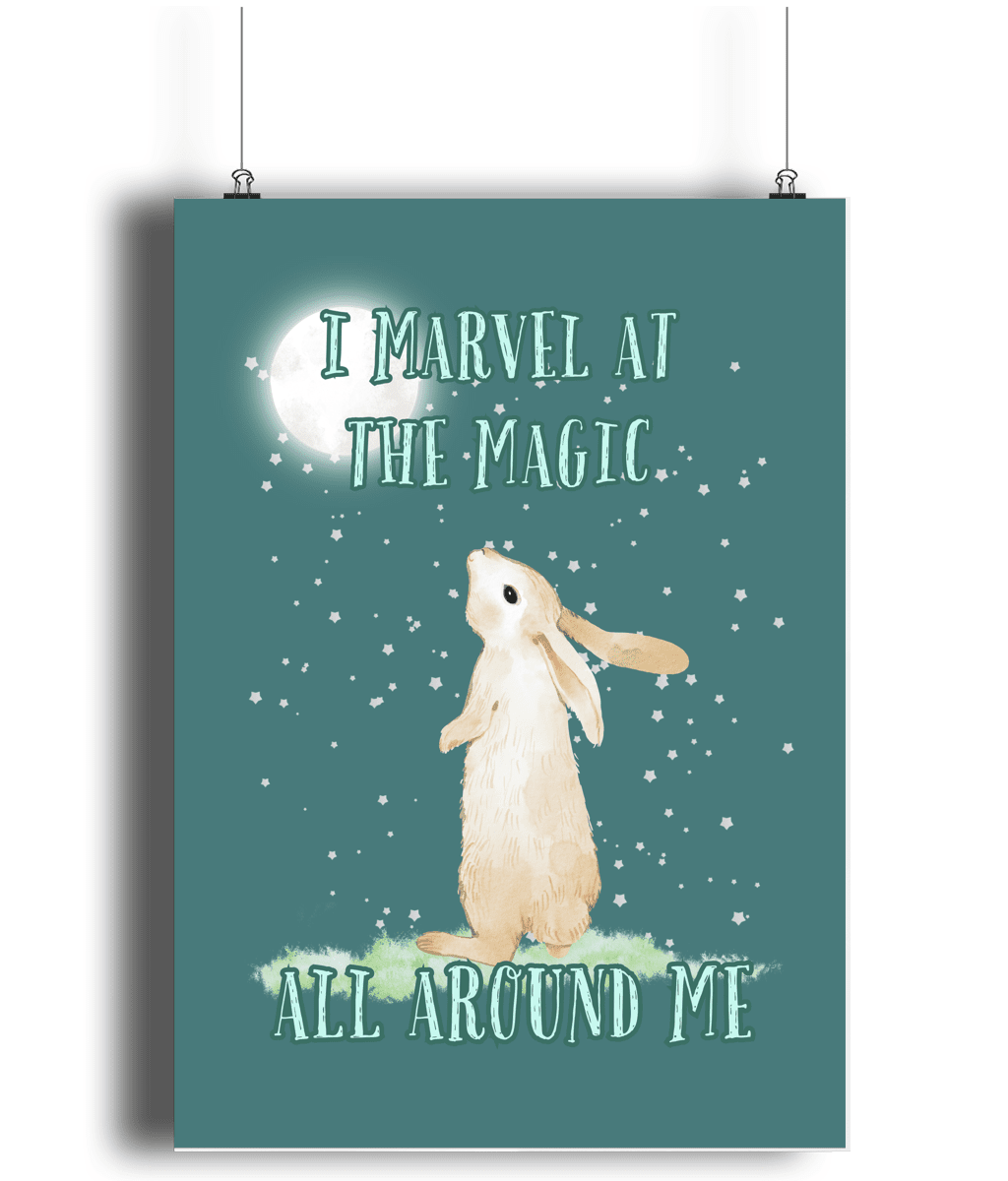 Rabbit | Kids Positive Wall Art Print | Dog Lover Gift by Nest & Nova
