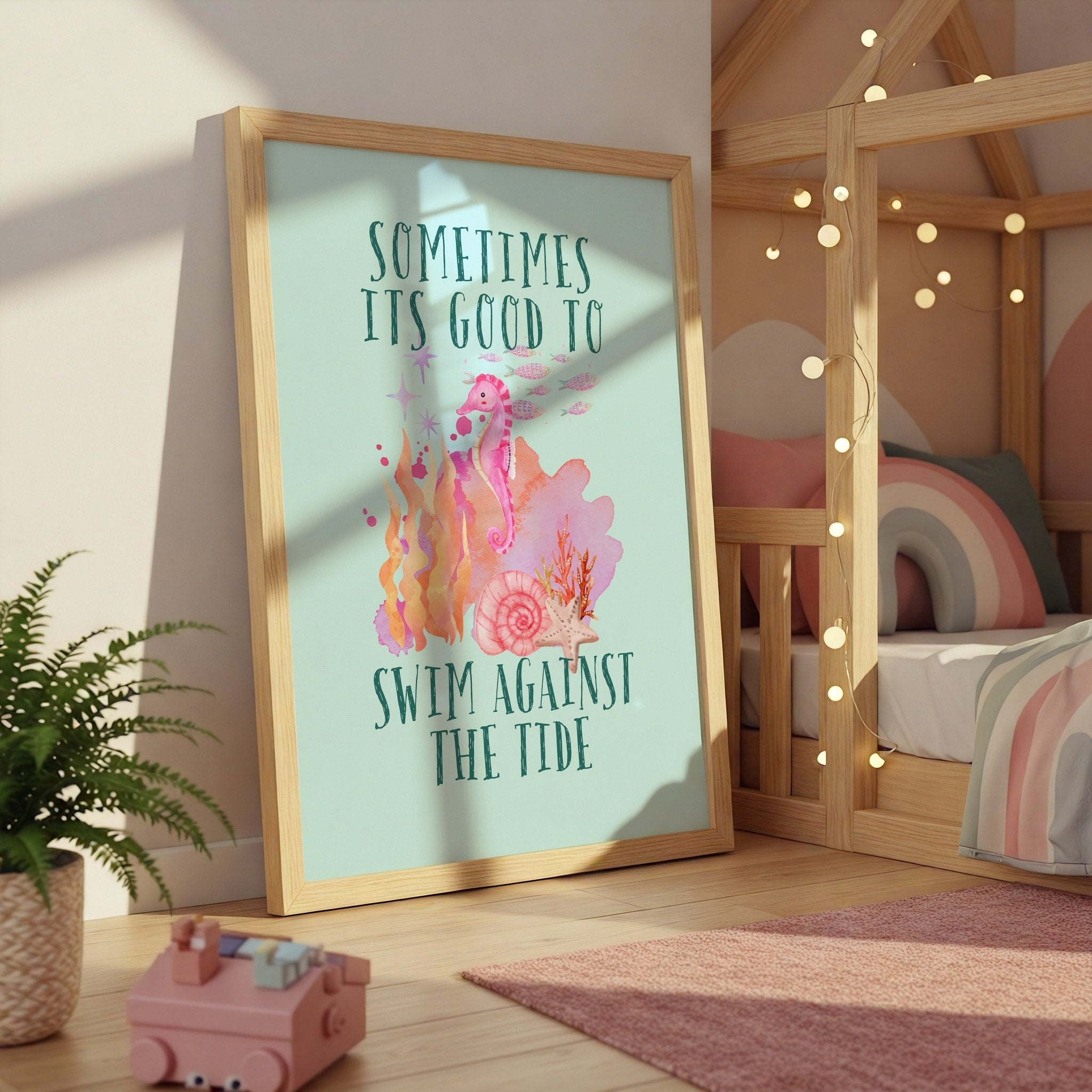 Seahorse | Kids Affirmation Poster | Dog Lover Gift by Nest & Nova