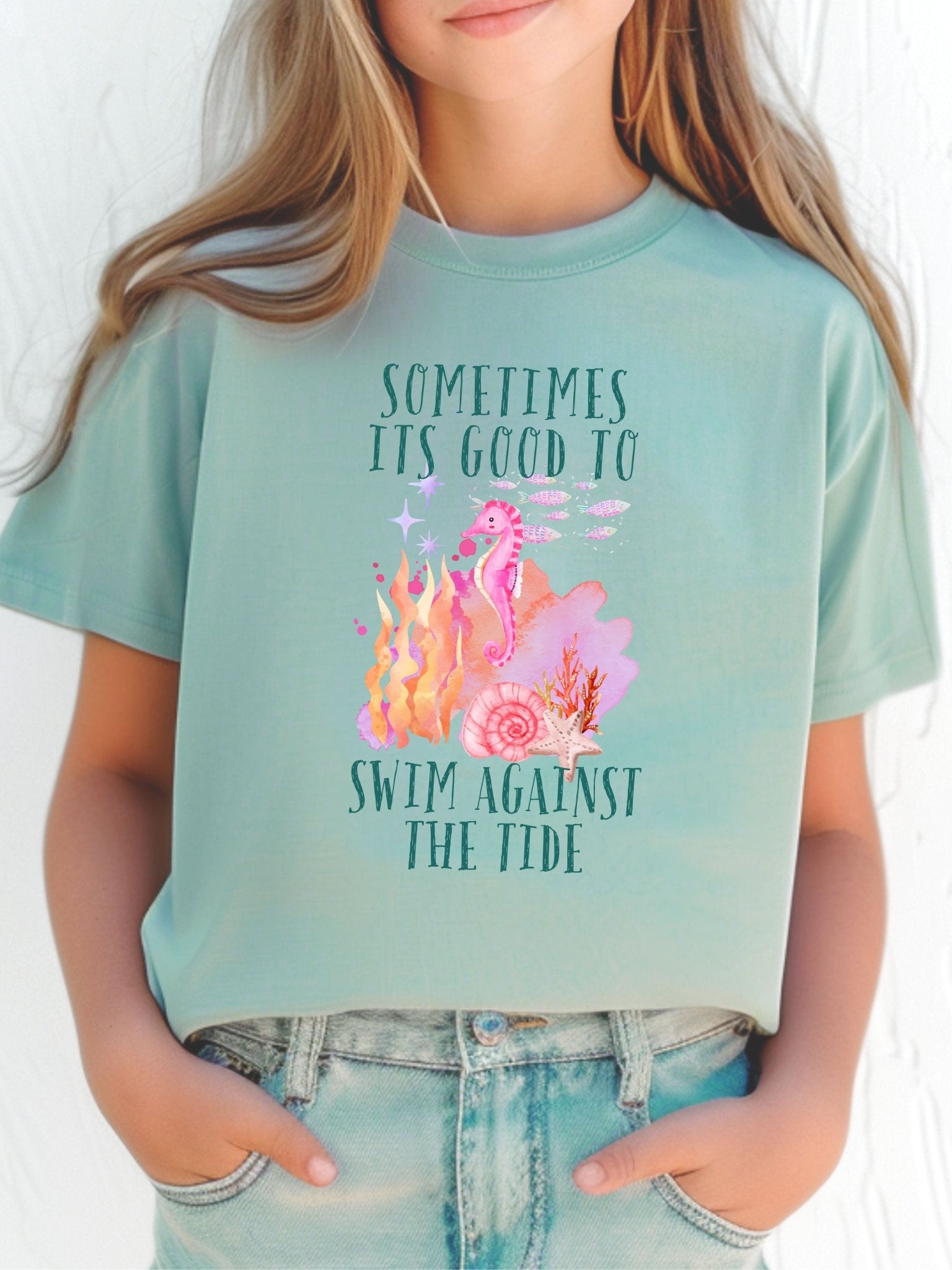 Seahorse | Organic Cotton Kids Tee | Dog Lover Gift by Nest & Nova