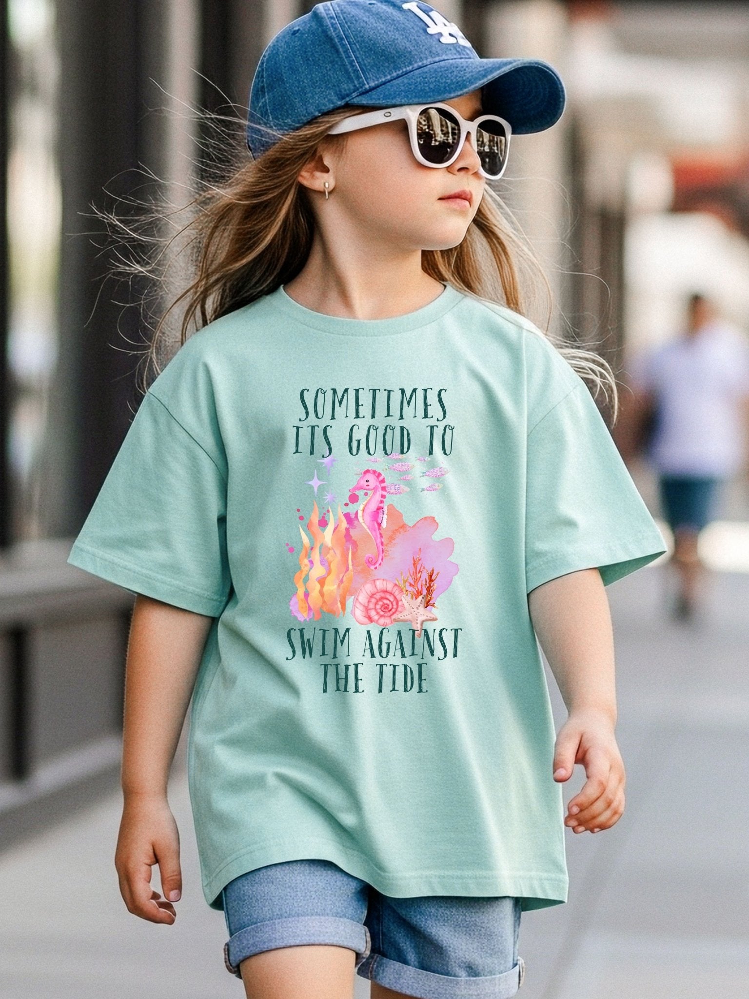 Seahorse | Organic Cotton Kids Tee | Dog Lover Gift by Nest & Nova