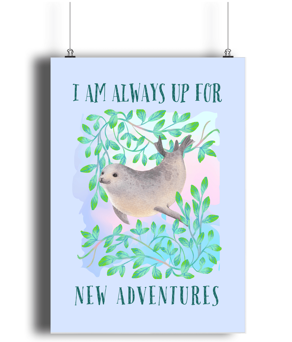 Seal | Kids Positive Wall Art Print | Dog Lover Gift by Nest & Nova