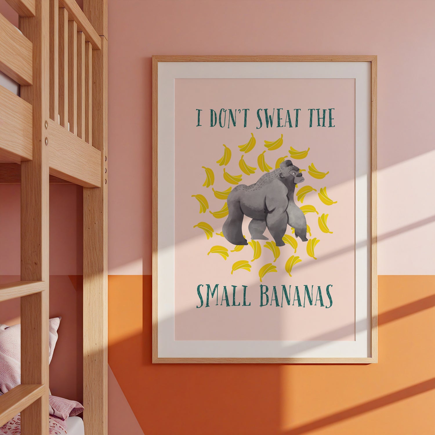Gorilla Peach | Kids Positive Wall Art Print