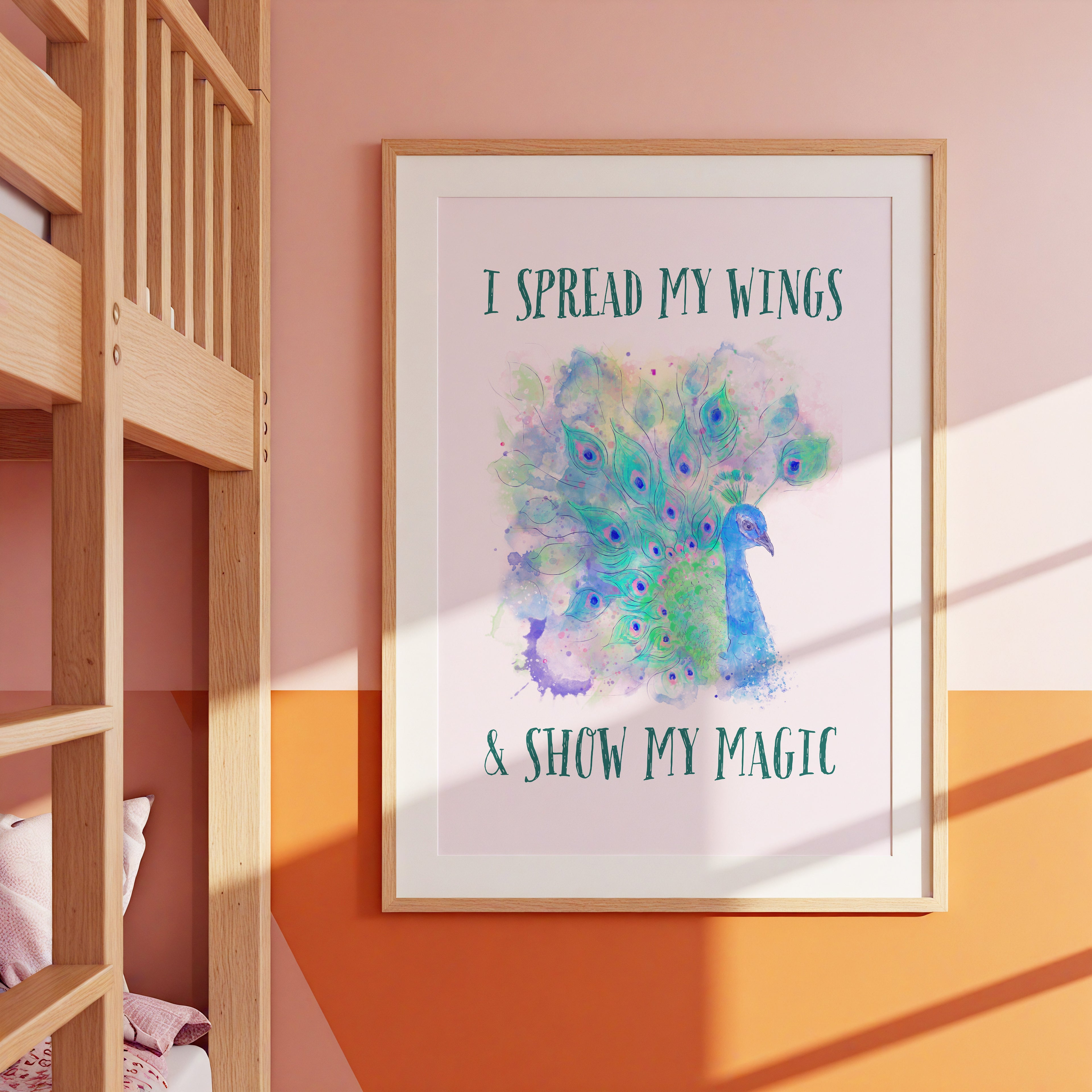 Peacock | Kids Positive Wall Art Print