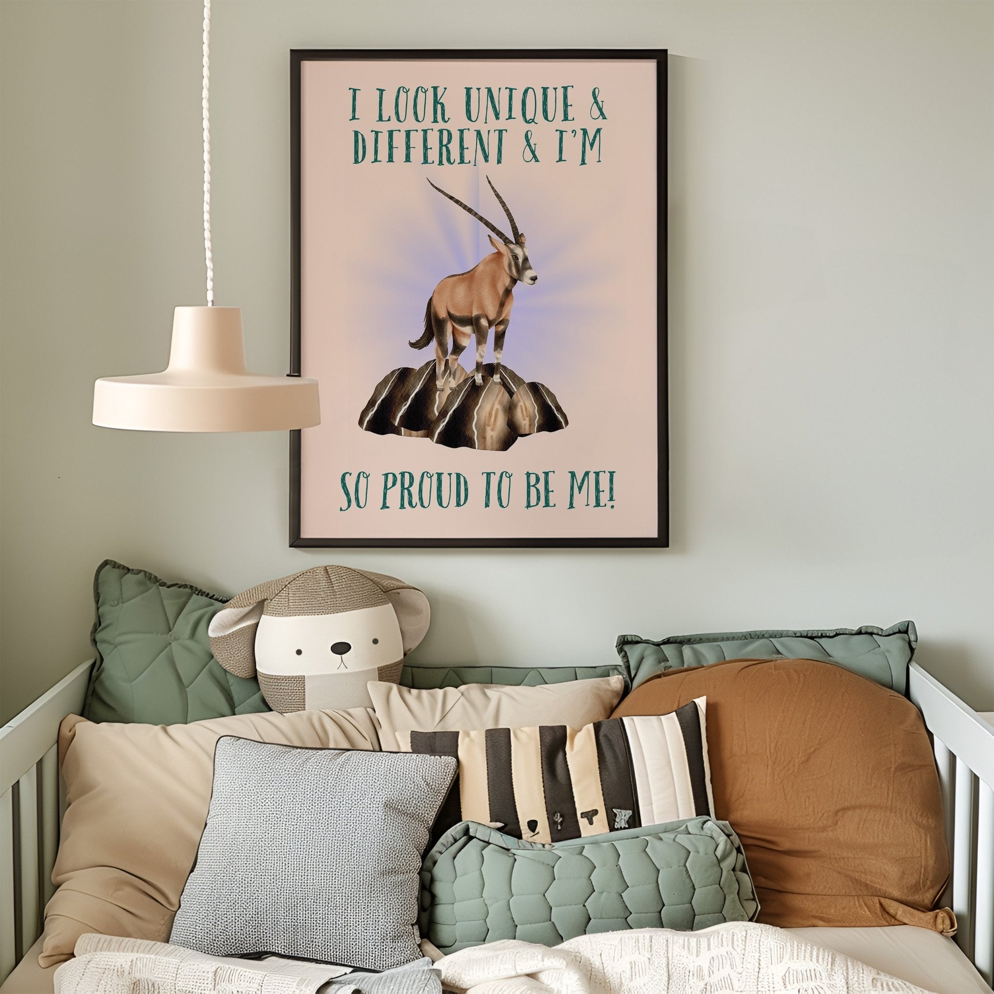 Antelope | Kids Positive Wall Art Print | Dog Lover Gift by Nest &amp; Nova