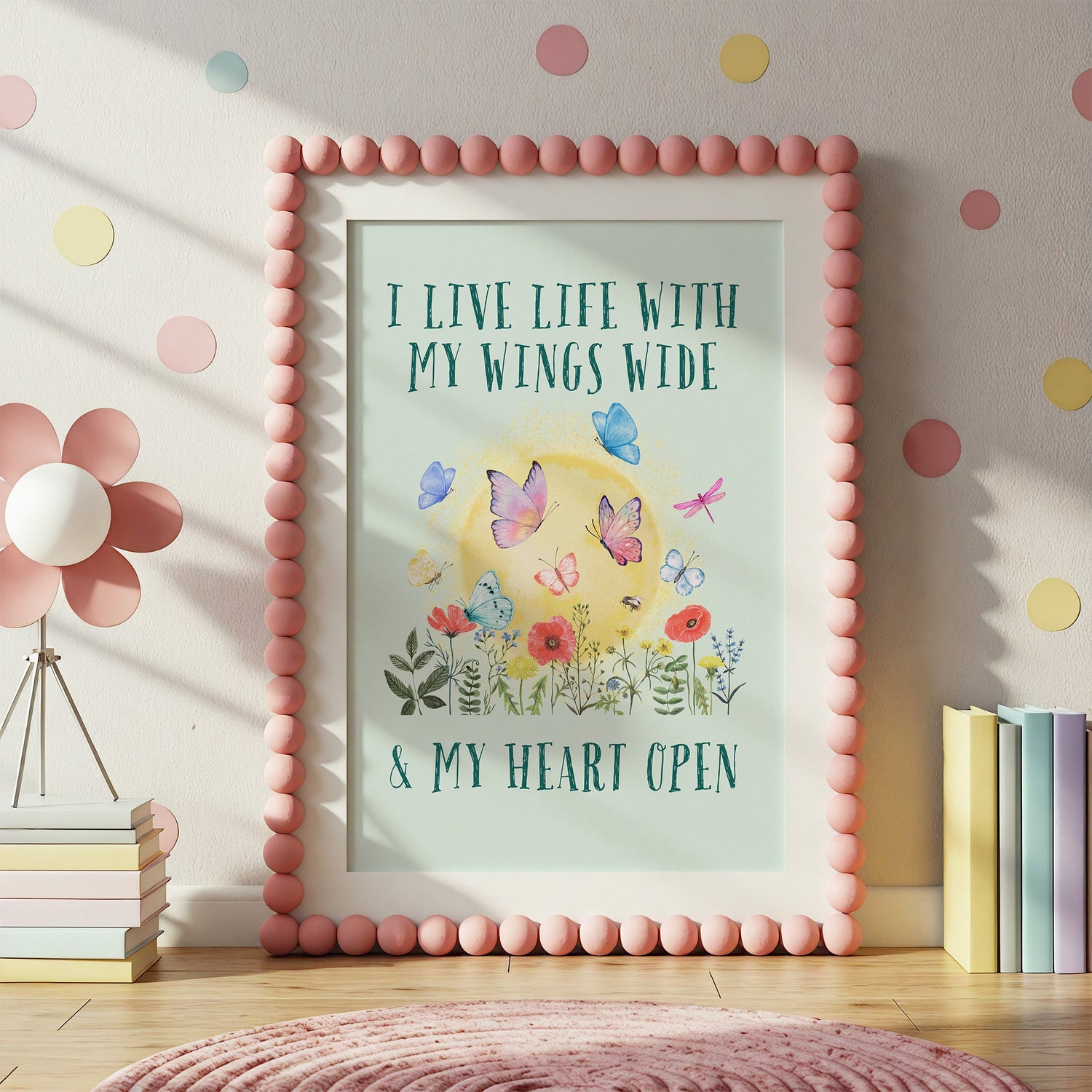 Butterflies | Kids Affirmation Poster | Dog Lover Gift by Nest &amp; Nova