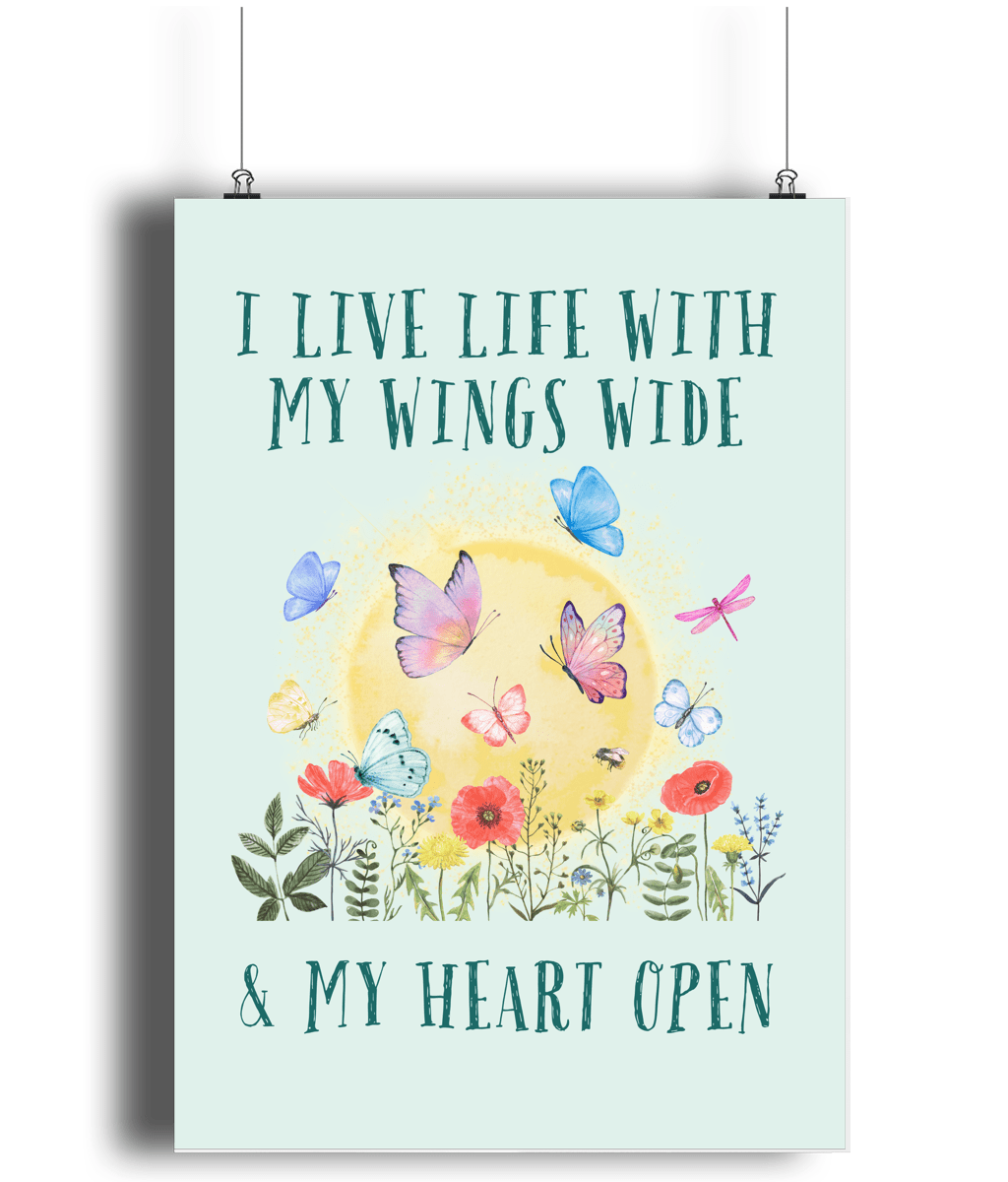 Butterflies | Kids Positive Wall Art Print | Dog Lover Gift by Nest &amp; Nova
