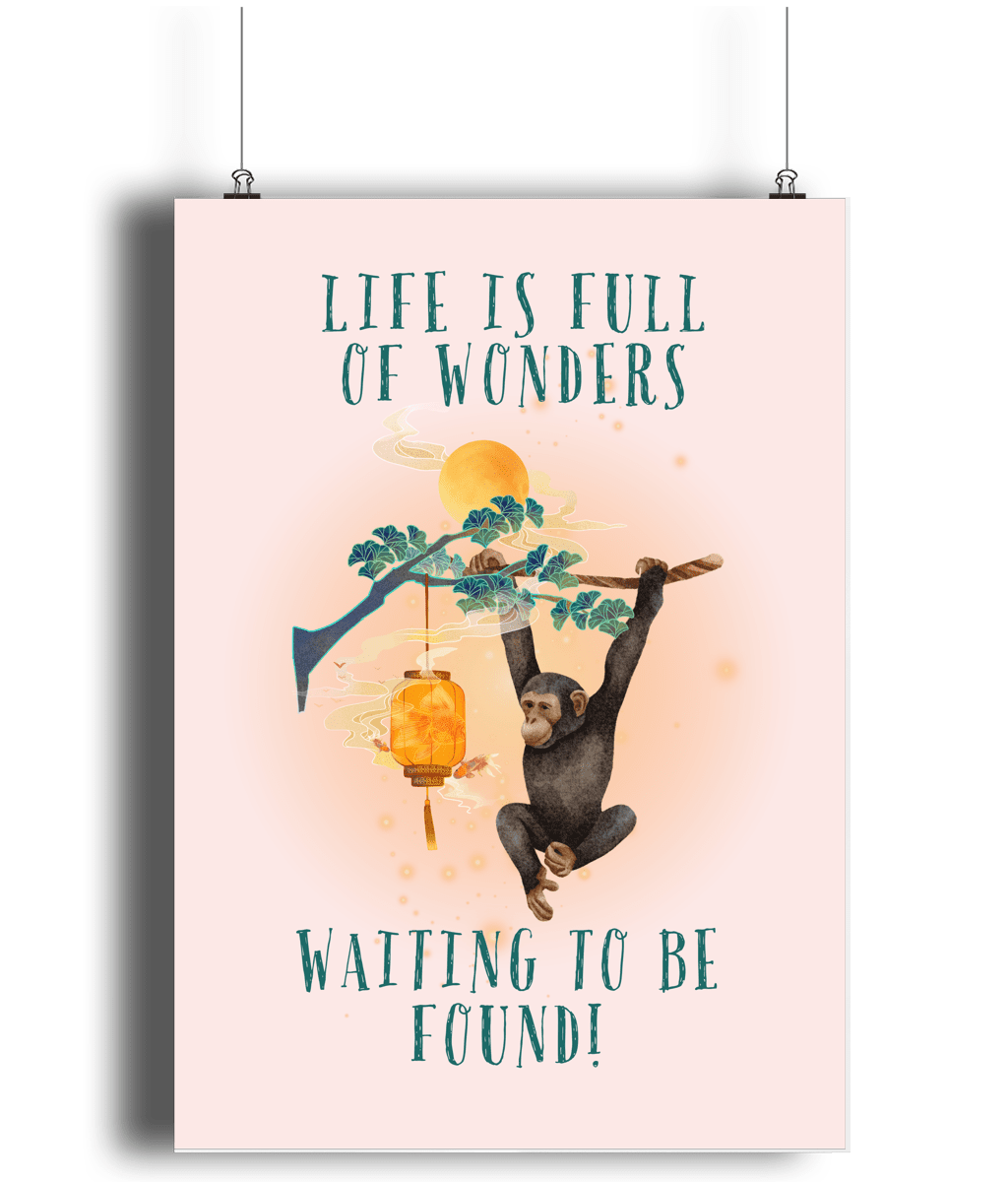 Chimpanzee | Kids Positive Wall Art Print | Dog Lover Gift by Nest &amp; Nova