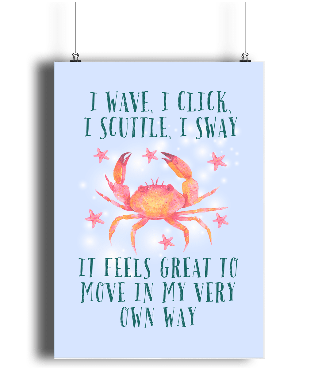 Crab | Kids Positive Wall Art Print | Dog Lover Gift by Nest &amp; Nova