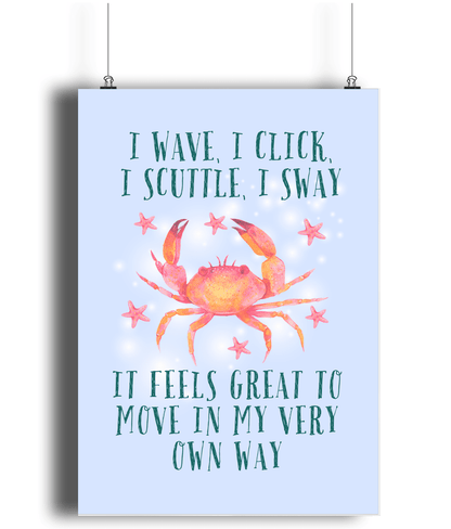 Crab | Kids Positive Wall Art Print | Dog Lover Gift by Nest &amp; Nova