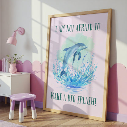 Dolphin | Kids Affirmation Poster | Dog Lover Gift by Nest &amp; Nova