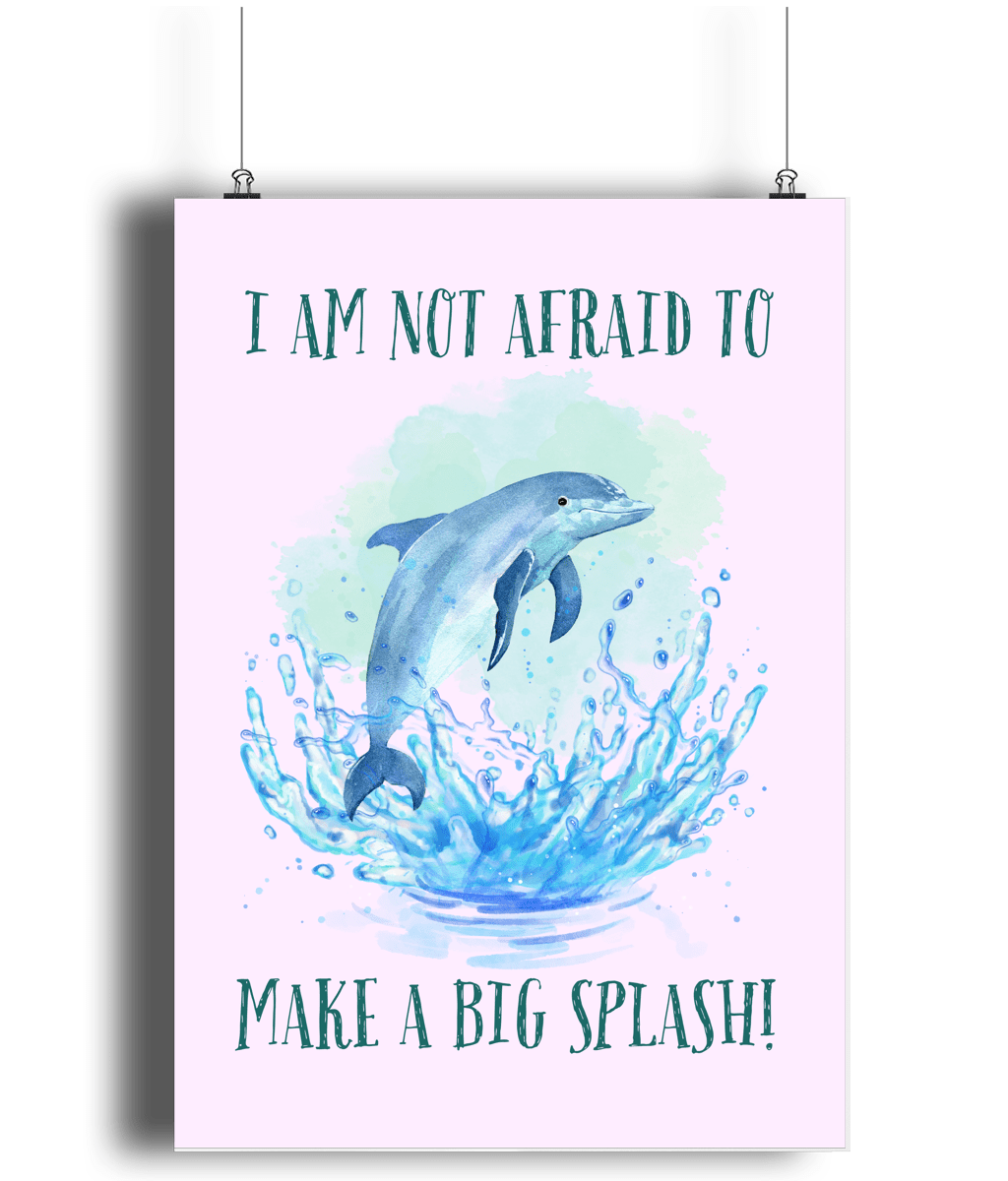 Dolphin | Kids Positive Wall Art Print | Dog Lover Gift by Nest &amp; Nova