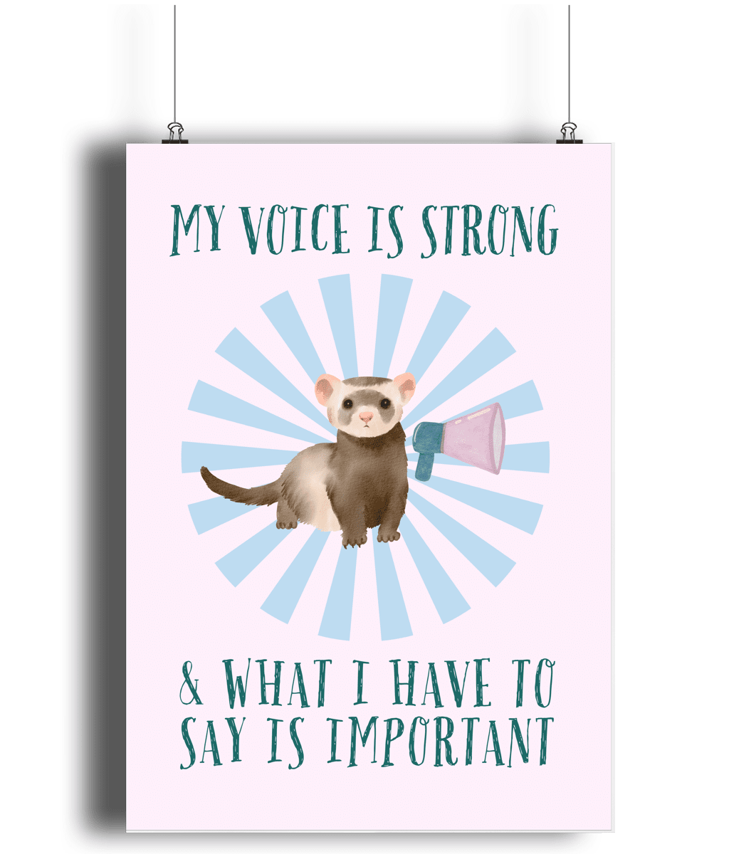 Ferret | Kids Positive Wall Art Print | Dog Lover Gift by Nest &amp; Nova