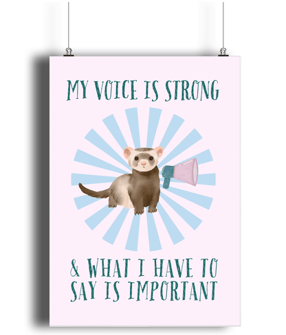 Ferret | Kids Positive Wall Art Print | Dog Lover Gift by Nest &amp; Nova
