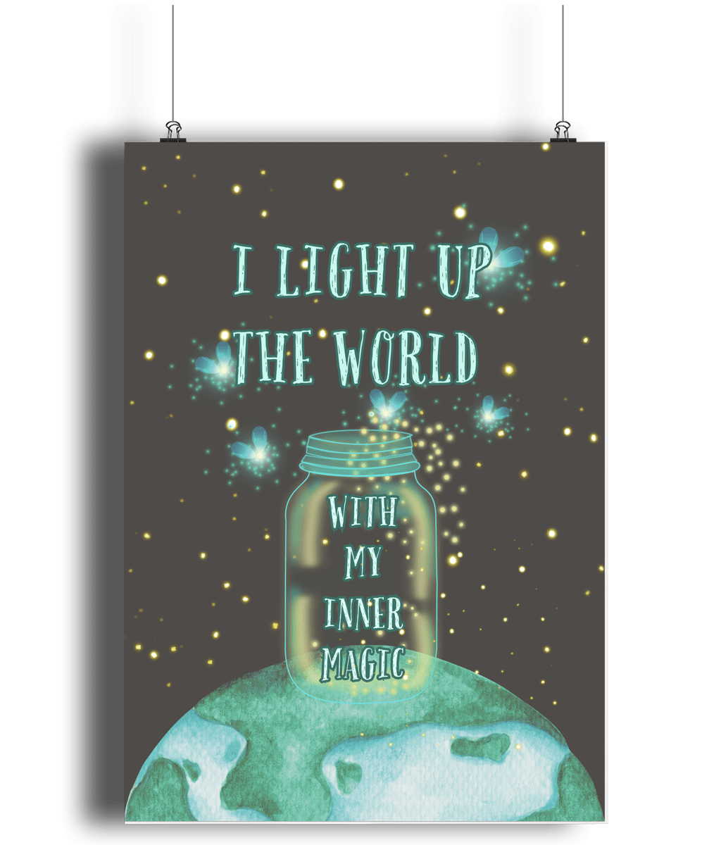 Fireflies | Kids Positive Wall Art Print | Dog Lover Gift by Nest &amp; Nova