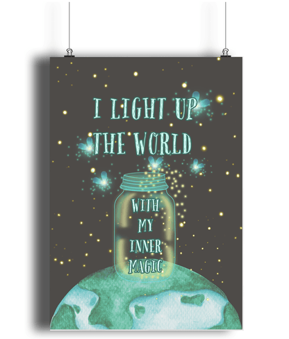 Fireflies | Kids Positive Wall Art Print | Dog Lover Gift by Nest &amp; Nova