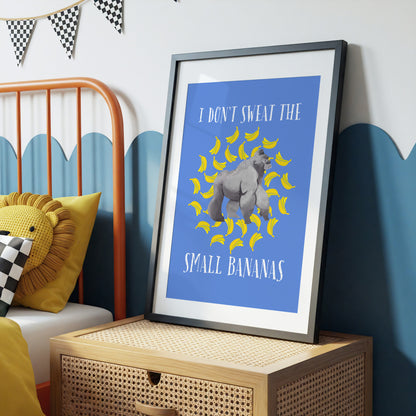 Gorilla Blue | Kids Positive Wall Art Print