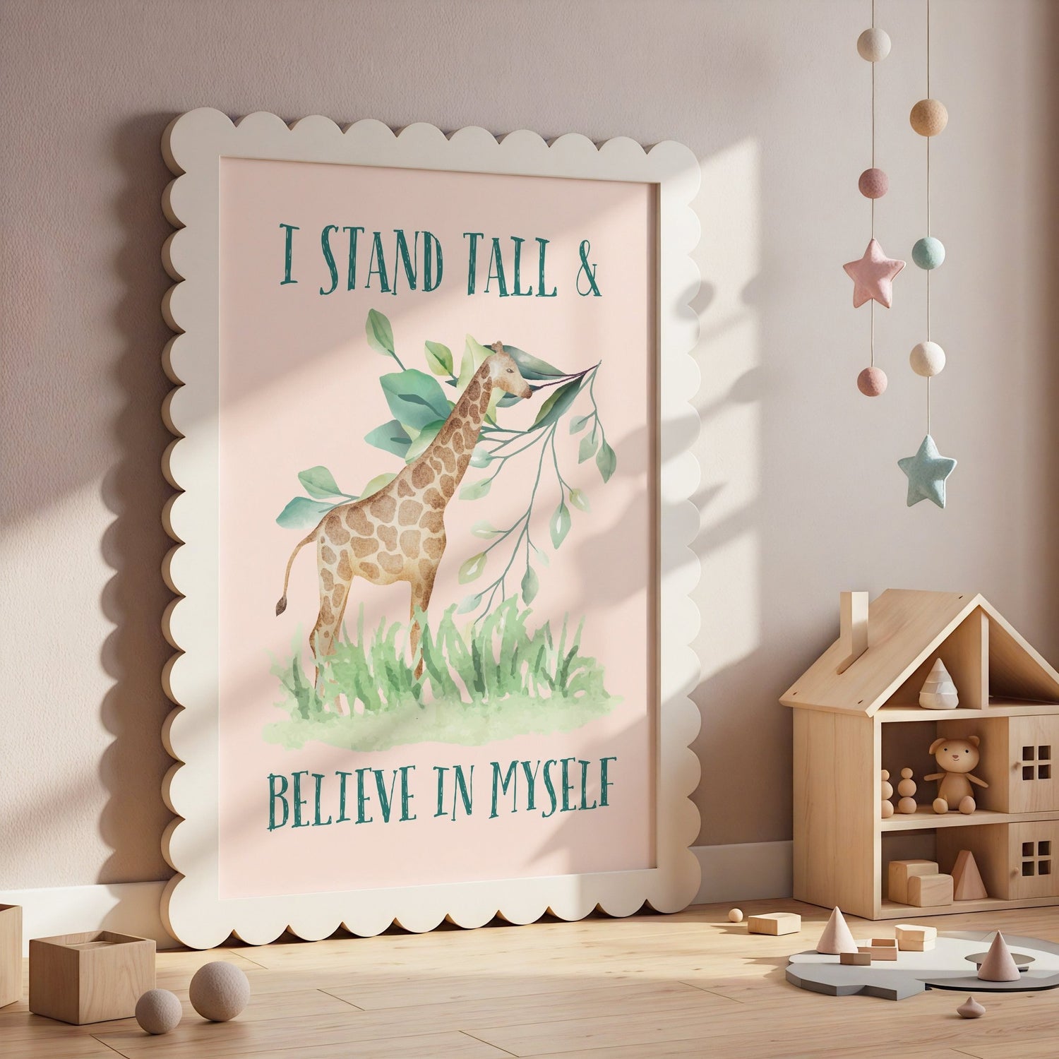 Giraffe | Kids Positive Wall Art Print | Dog Lover Gift by Nest &amp; Nova