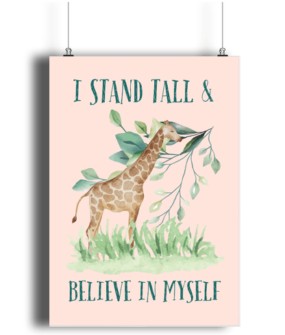Giraffe | Kids Positive Wall Art Print | Dog Lover Gift by Nest &amp; Nova