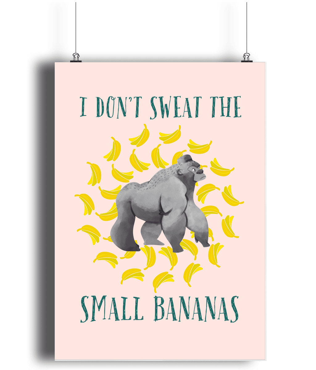 Gorilla Peach | Kids Positive Wall Art Print | Dog Lover Gift by Nest &amp; Nova