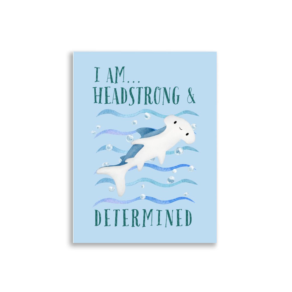 Hammerhead Shark | Kids Affirmation Poster | Dog Lover Gift by Nest &amp; Nova