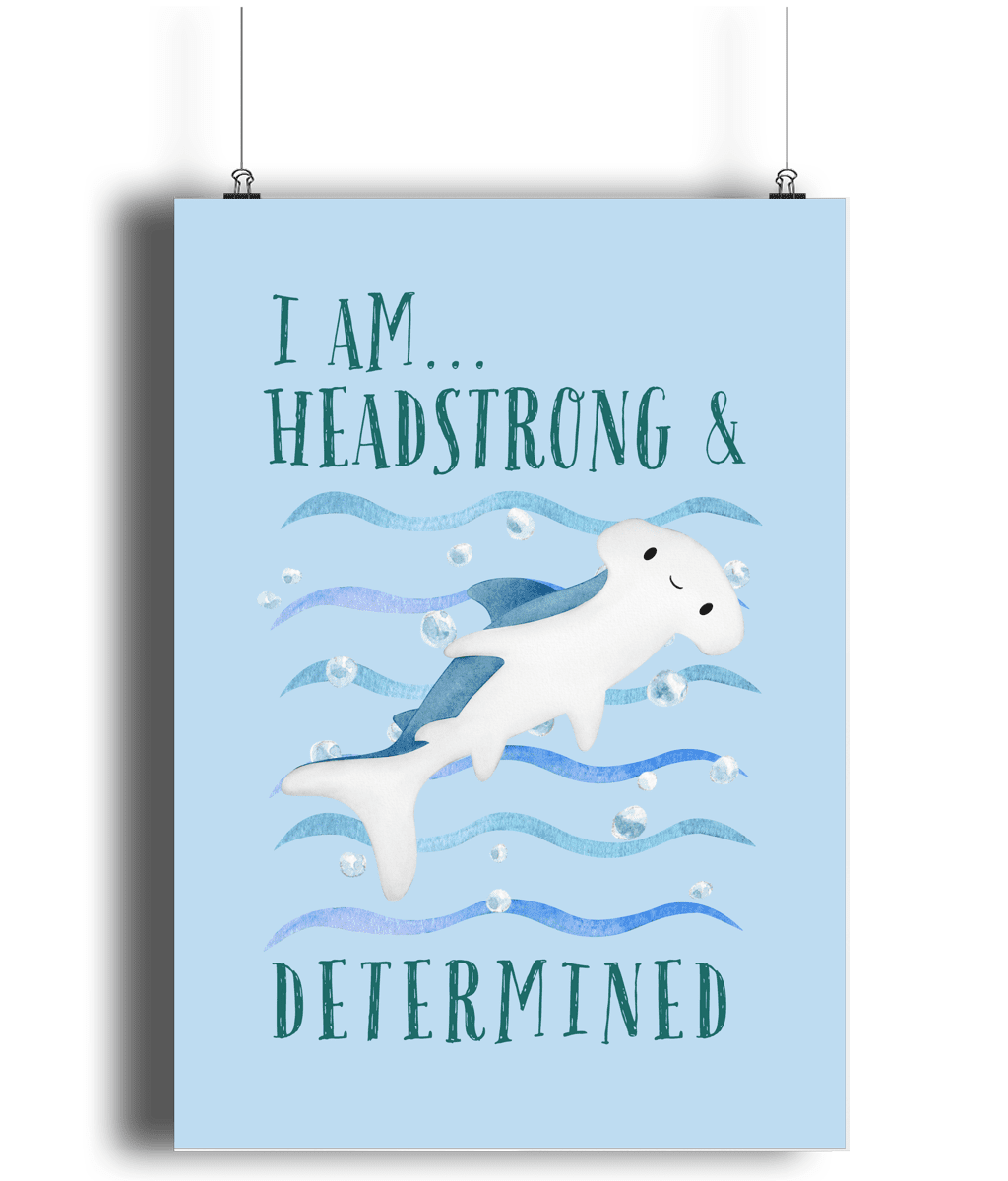 Hammerhead Shark | Kids Positive Wall Art Print | Dog Lover Gift by Nest &amp; Nova