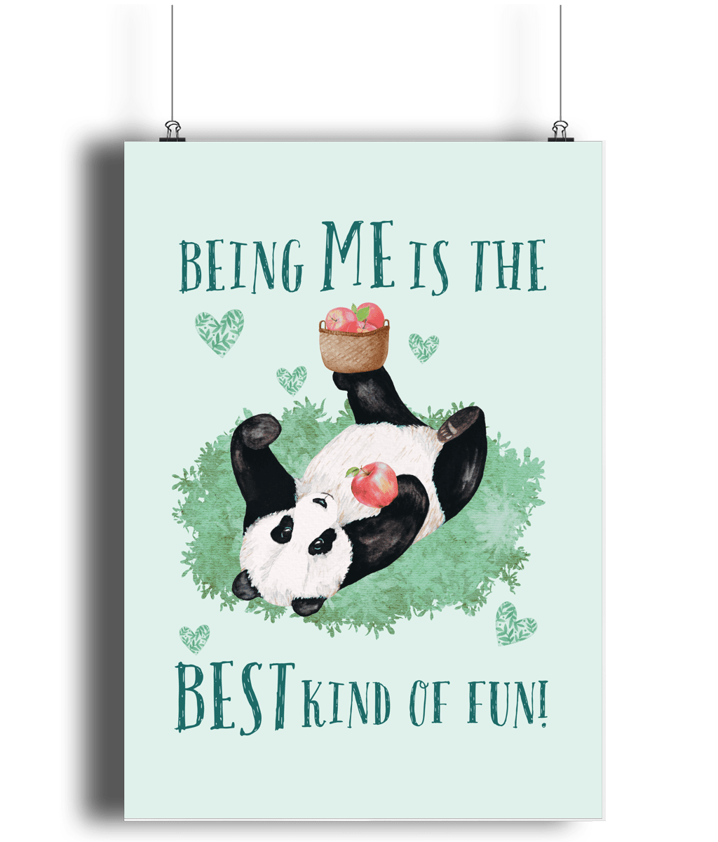 Panda Green | Kids Positive Wall Art Print | Dog Lover Gift by Nest &amp; Nova