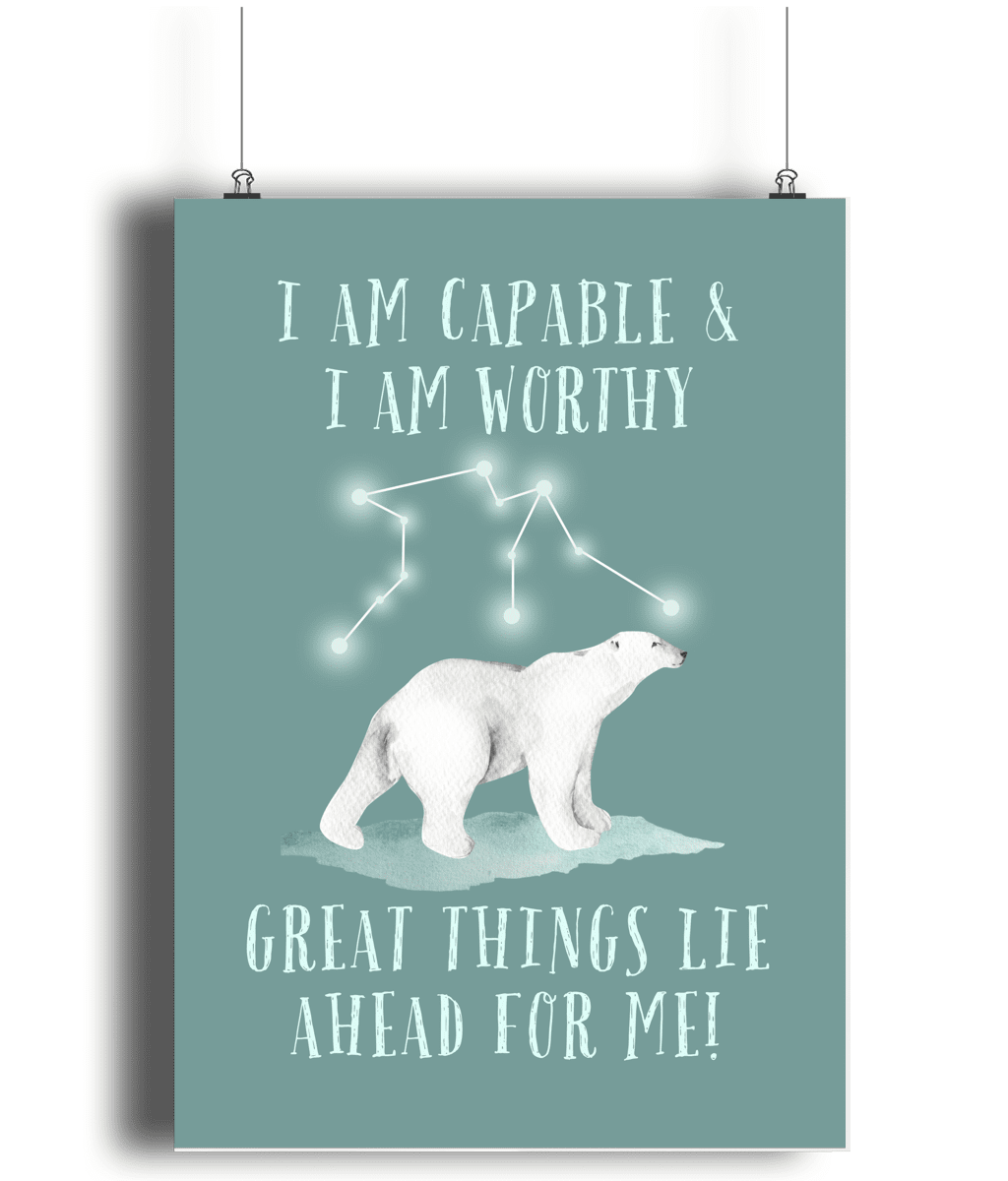 Polar Bear Constellation | Kids Positive Wall Art Print | Dog Lover Gift by Nest &amp; Nova