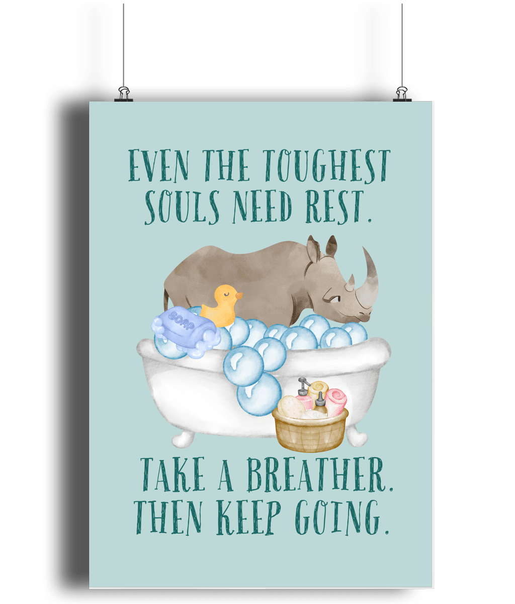 Rhino | Kids Positive Wall Art Print | Dog Lover Gift by Nest &amp; Nova