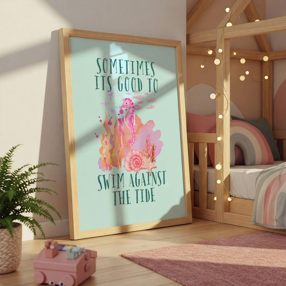 Seahorse | Kids Affirmation Poster | Dog Lover Gift by Nest &amp; Nova