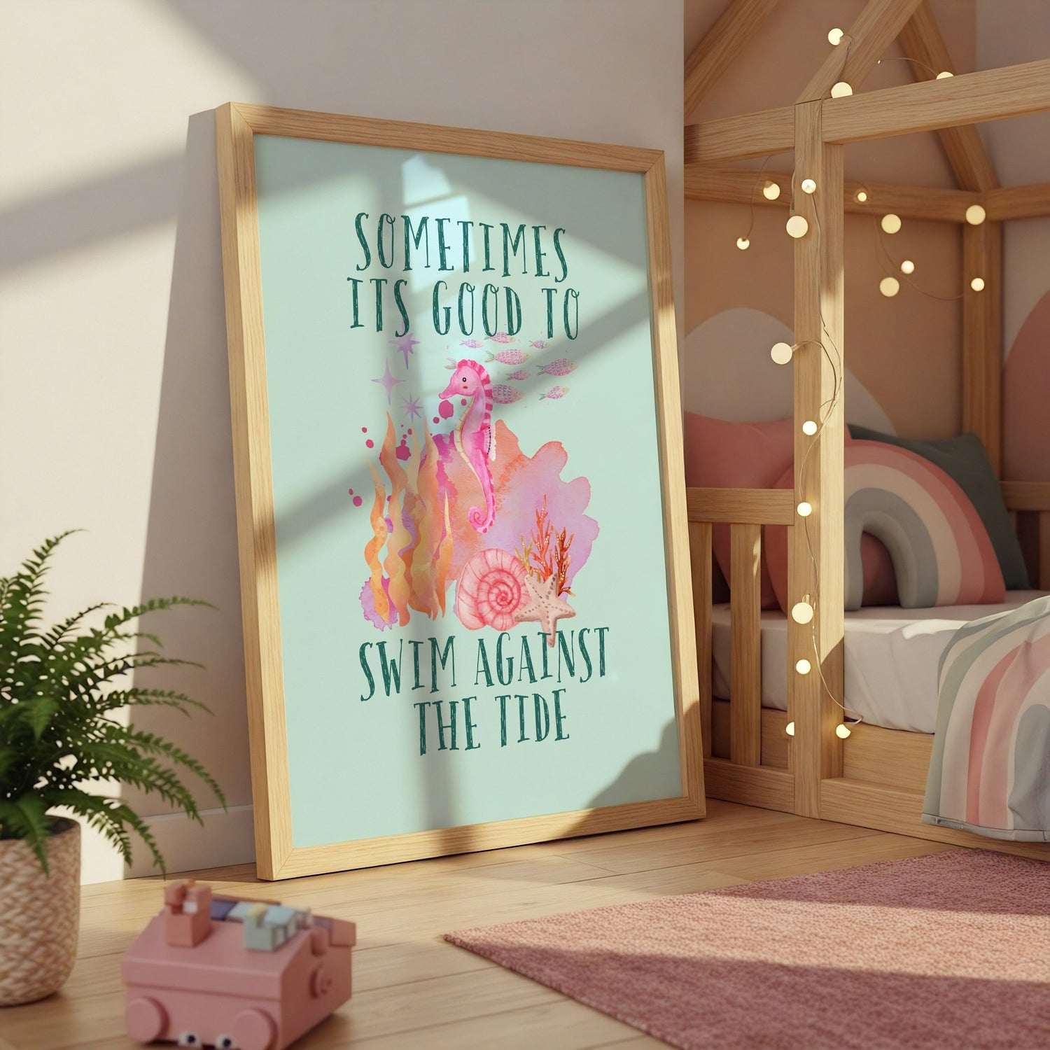 Seahorse | Kids Affirmation Poster | Dog Lover Gift by Nest &amp; Nova