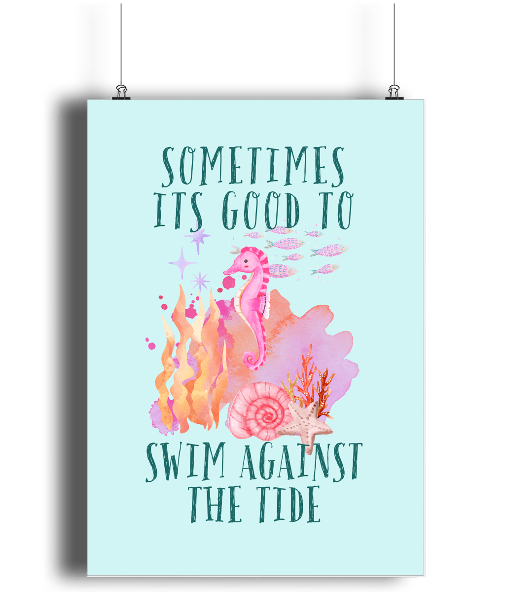 Seahorse | Kids Positive Wall Art Print | Dog Lover Gift by Nest &amp; Nova