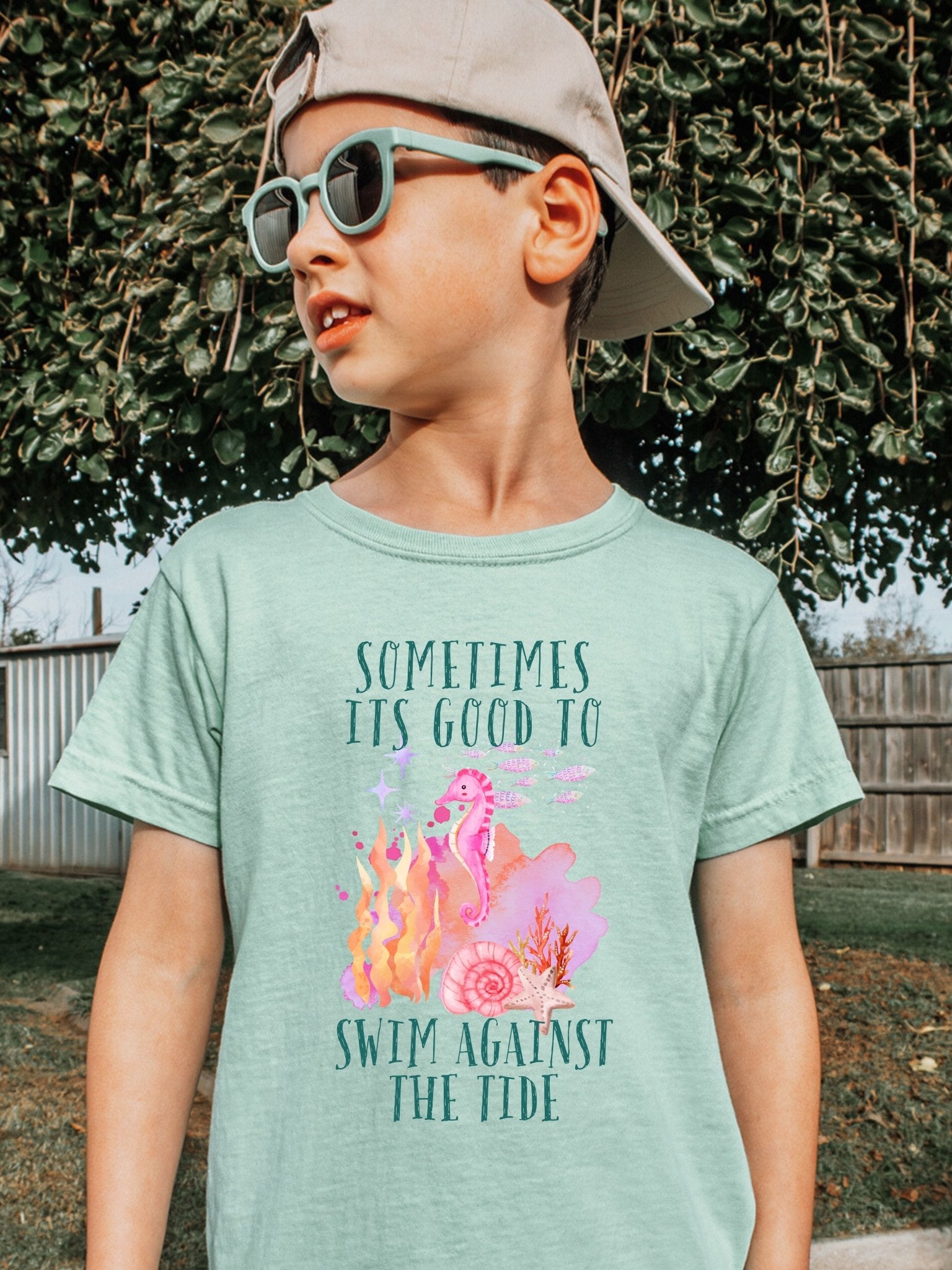 Seahorse | Organic Cotton Kids Tee | Dog Lover Gift by Nest &amp; Nova