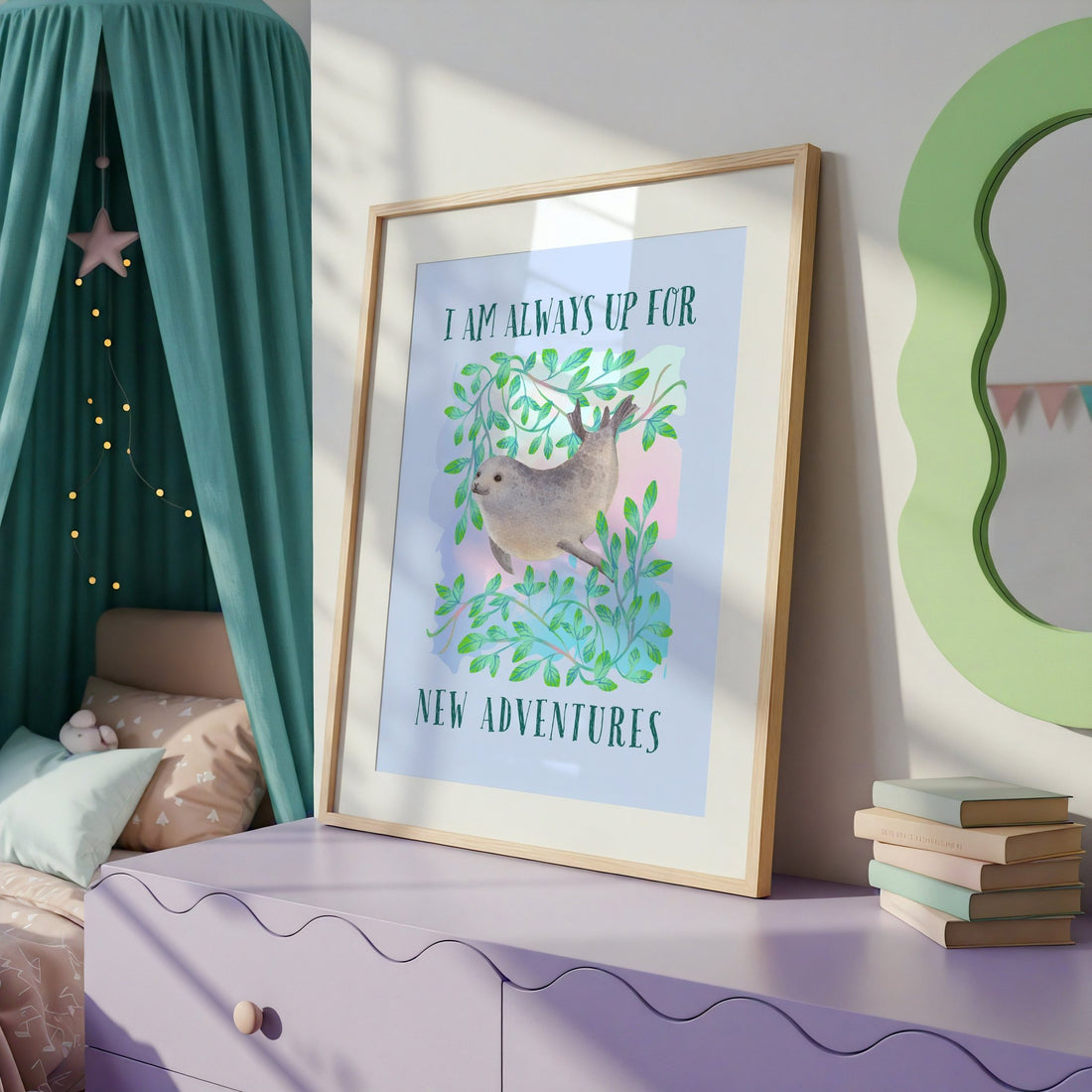 Seal | Kids Positive Wall Art Print | Dog Lover Gift by Nest &amp; Nova