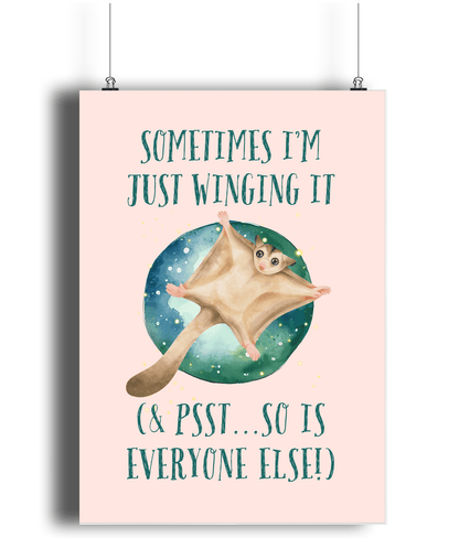 Sugar Glider | Kids Positive Wall Art Print | Dog Lover Gift by Nest &amp; Nova